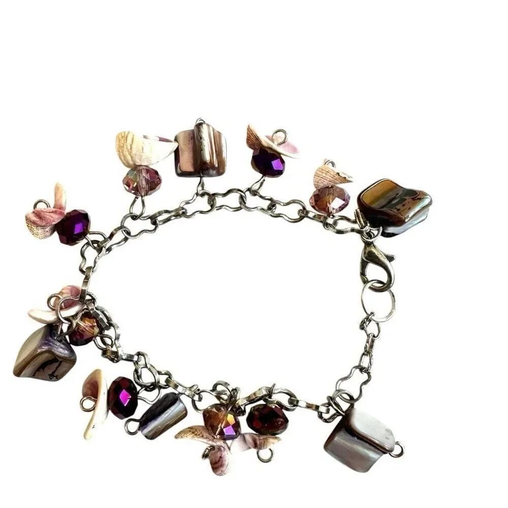 Abalone beaded charm bracelet